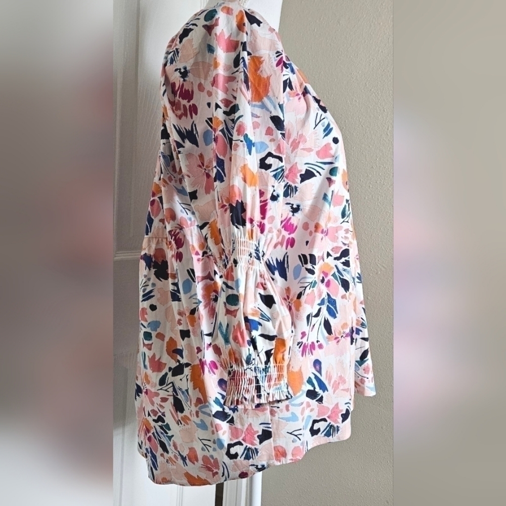 SPENSE BOHO BLOUSE SZ M WHITE PINK BLUE - Picture 4 of 10